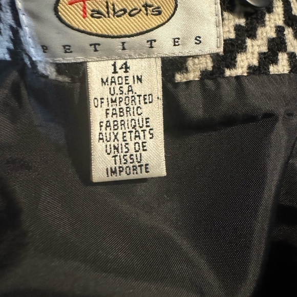 Talbots 100% wool skirt black and white excellent condition size 14 petite. - Picture 8 of 11